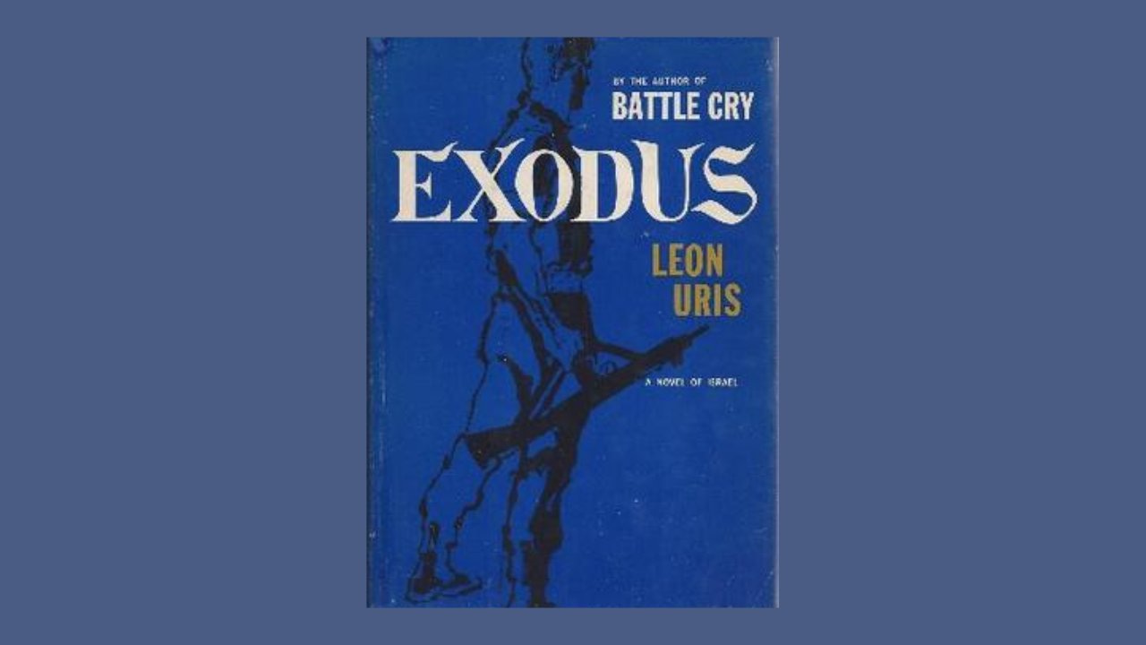 <p><em>Exodus</em>, written by Leon Uris, explained the journey of Jewish people to Israel and how the Israeli state was founded. It remained on the bestseller list for well over a year.</p><p>The book helped the world sympathize with Jewish people and changed the viewpoint of Americans and American Jewish people when it came to Israel. It was seen as a great piece.</p>