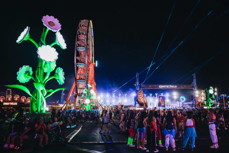 Festival attendees take in day one of Electric Daisy Carnival at the Las Vegas Motor Speedway on Friday, May 17, 2024, in Las Vegas.