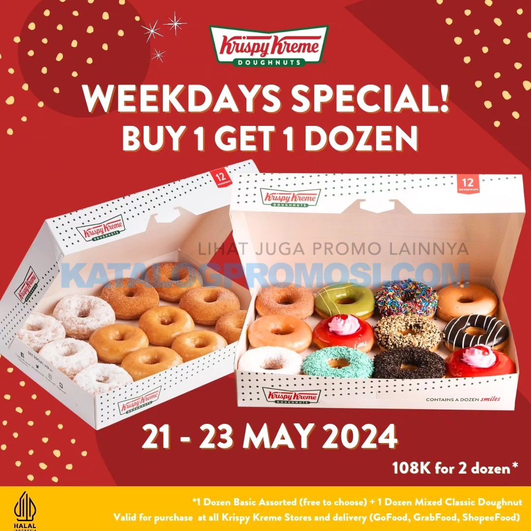 Cuma 3 Hari! Serbu Promo Krispy Kreme Beli 1 Lusin Donat Gratis 1 Lusin ...