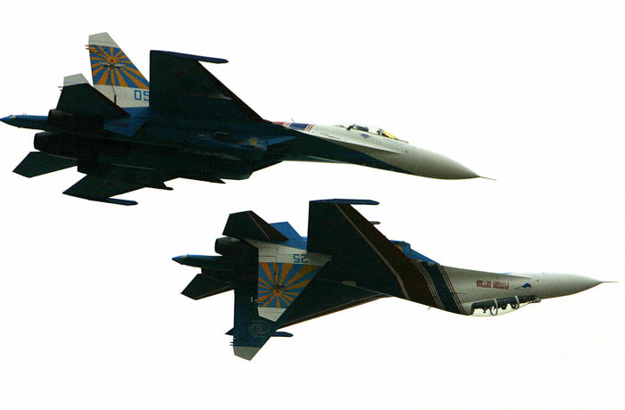 ukraine drone strike on russian airfield hit su-27 fighter jet: report