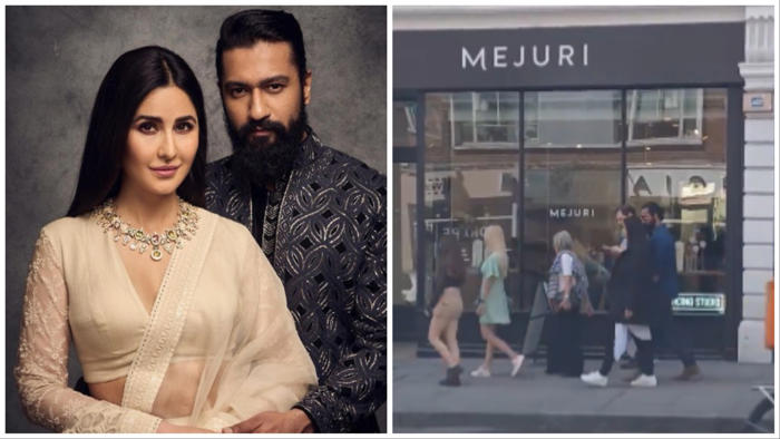 android, vicky kaushal is the protective husband as he takes a stroll with katrina kaif in london. watch viral video