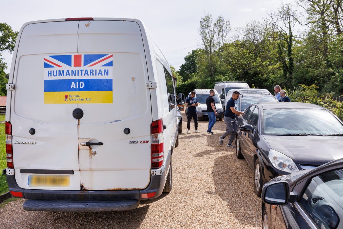 Convoy Of Ulez Scrappage Scheme Vehicles Arrives In Ukraine From London