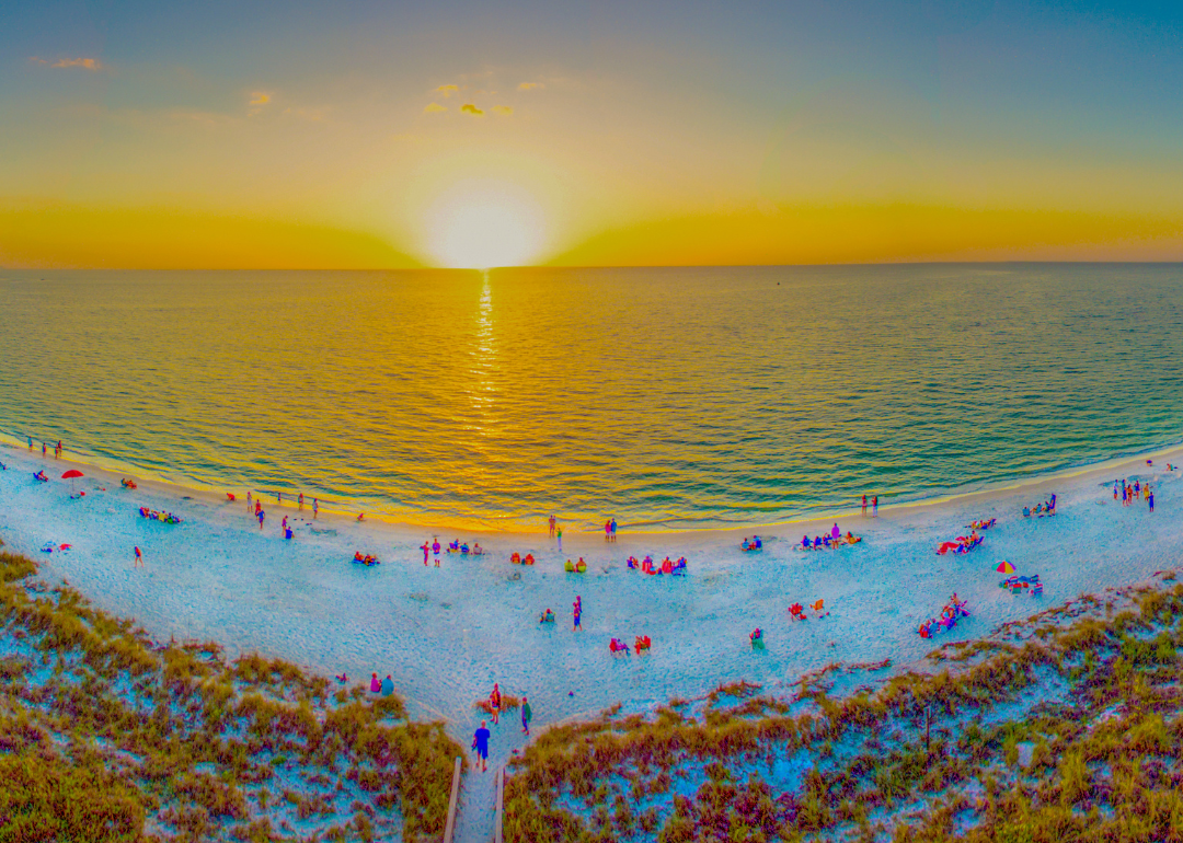 <p>- National rank: 42nd best place to retire<br> - Population: 57,755</p>  <p>Bonita Springs' two biggest offerings are golf and the Gulf. Located between Naples and Fort Myers, the city boasts miles of well-maintained beaches (including one of the state's only off-leash beaches) and a handful of world-class golf courses and golf communities.</p>