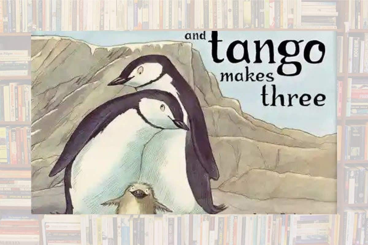 <p>Justin Richardson and Peter Parnell wrote this children's book based on the real-life story of two male chinstrap penguins who formed a bond and raised a chick together at the Central Park Zoo. It has been banned or challenged for reasons such as homosexuality, same-sex parenting, and promoting an agenda.</p> <p>And Tango Makes Three won multiple awards, including American Society for the Prevention of Cruelty to Animals (ASPCA) Henry Bergh Award (2005), American Library Association (ALA) Notable Book (2006), Bank Street Best Books of the Year, and the Rainbow Project Book List (2008), and been a finalist for the Lambda Literary Award (Magnuson, 2012, p.4). It has also been in American Library Association Office for Intellectual Freedom‘s <a href="http://www.ala.org/advocacy/bbooks/frequentlychallengedbooks/top10" rel="noopener"><strong>Top Ten Most Challenged Books</strong></a> eight times since publication in 2005.</p>