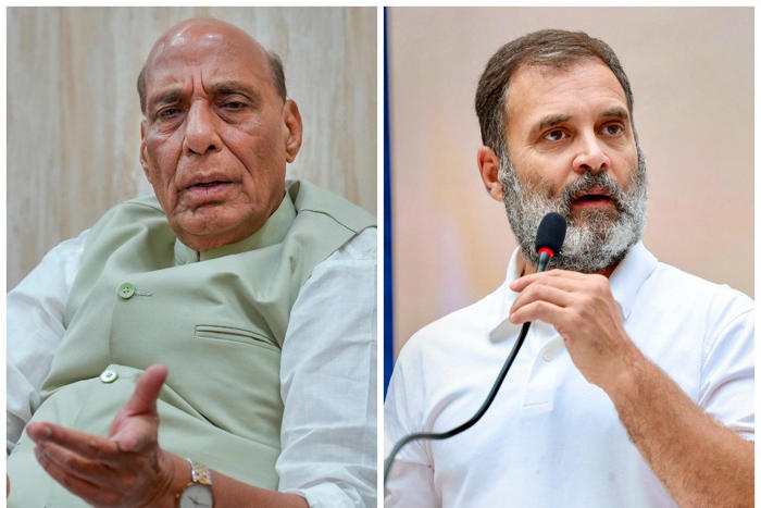 'should a leader hailed by enemy be allowed to form govt?': rajnath on pakistan leader's praise for rahul