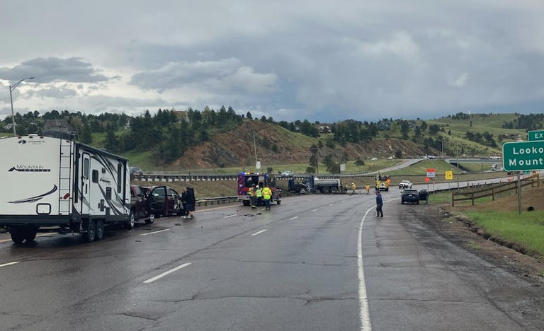 Eastbound I-70 reopens in Genesee after rollover crash