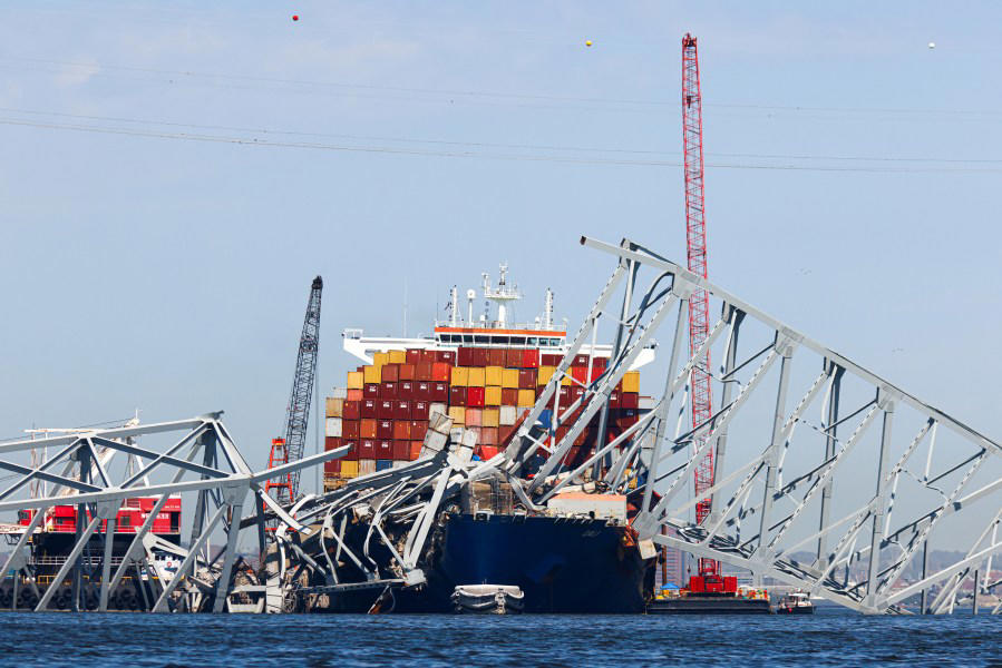 cargo ship that caused baltimore bridge collapse expected to head to norfolk