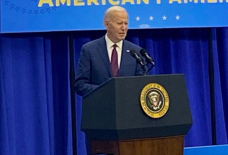 President Joe Biden, speaking in Goffstown on March 11, 2024, is speaking in Nashua Tuesday, May 21, 2024.