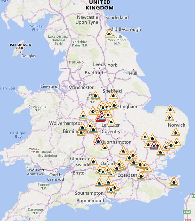 Map reveals areas most at risk of flooding in the UK