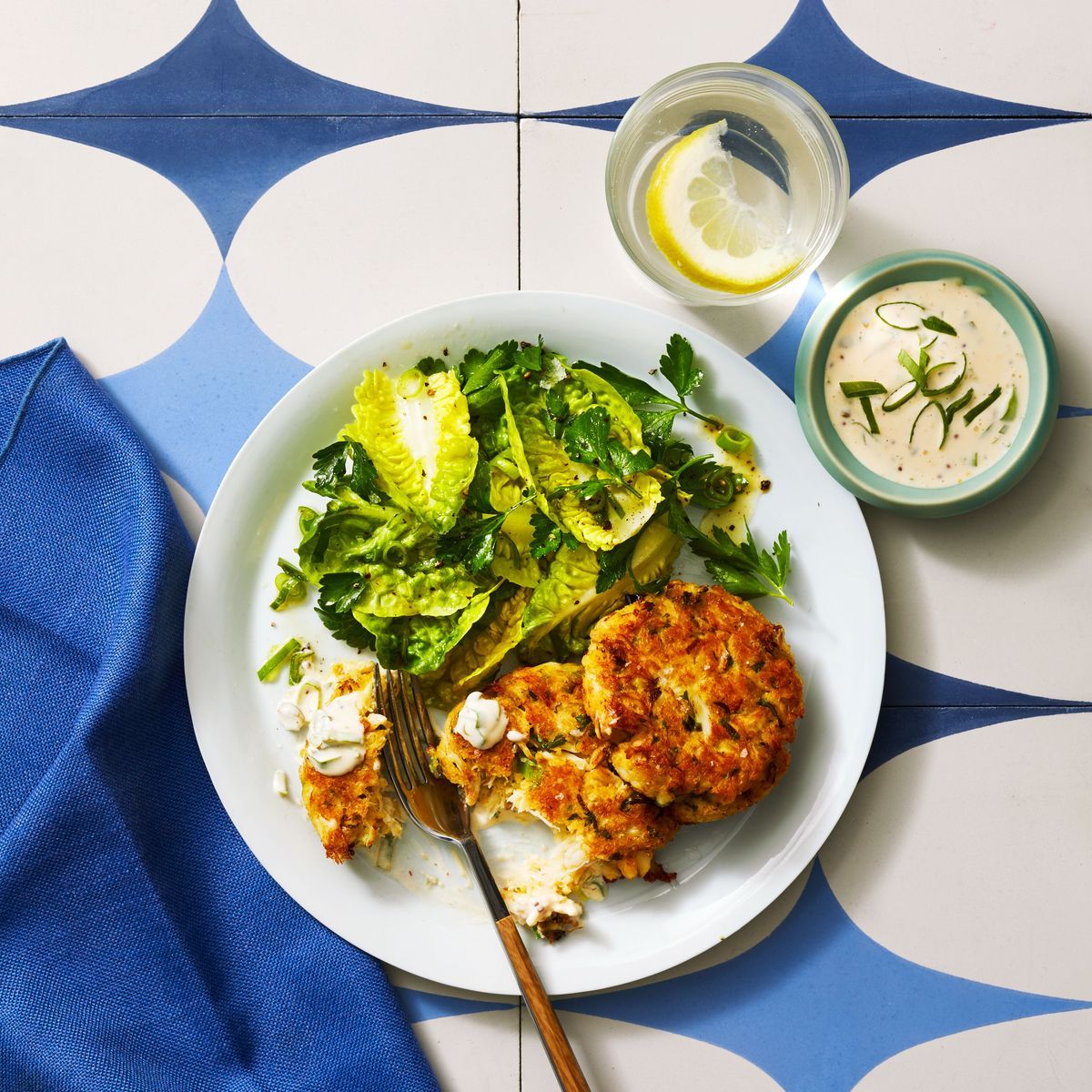 28) Crab Cakes and Creamy Sauce
