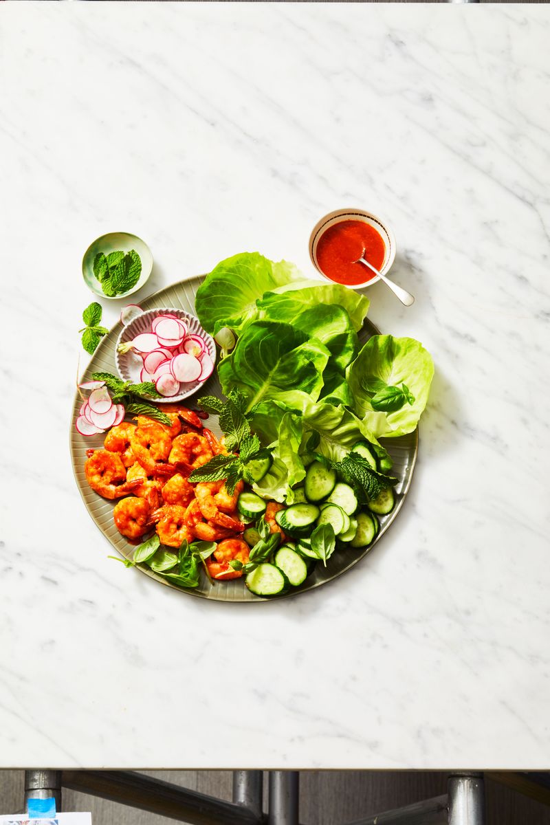 47) Spicy Shrimp Lettuce Wraps