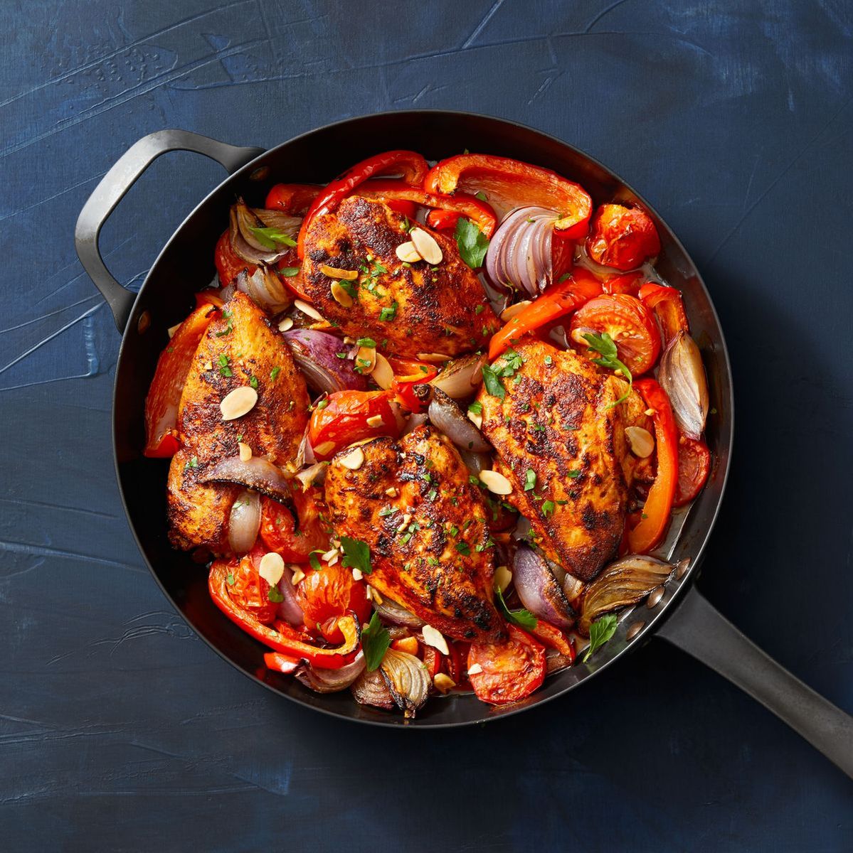 54) Chicken with Stewed Peppers and Tomatoes