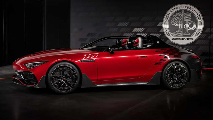 mercedes turned the sl into an open-top roadster with an f1 halo bar