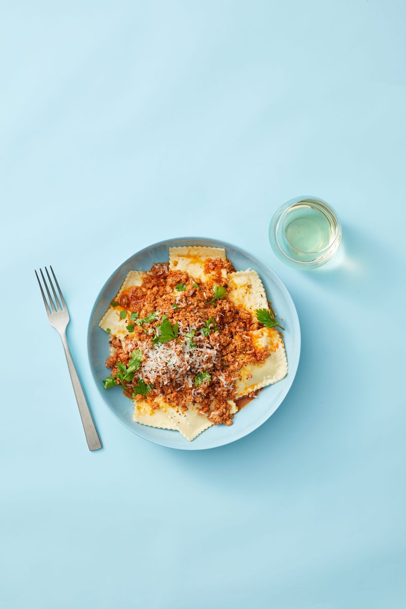 25) Quick Pork Ragu with Ravioli