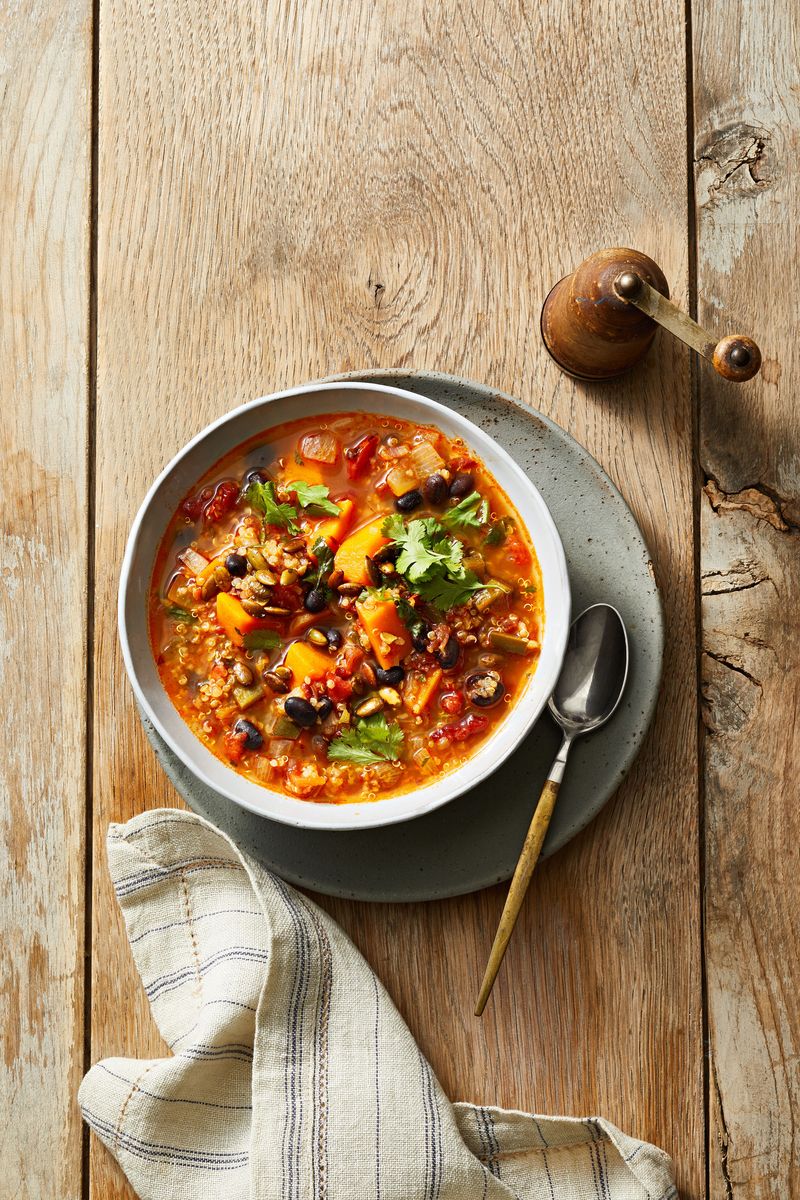 31) Smoky Black Bean and Quinoa Soup