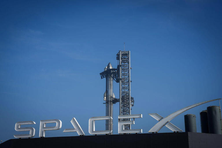 SpaceX's Starship rocket is shown on the launchpad in March 2024.