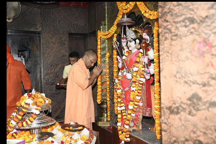 cm yogi offers prayers at devi patan temple in up's balrampur