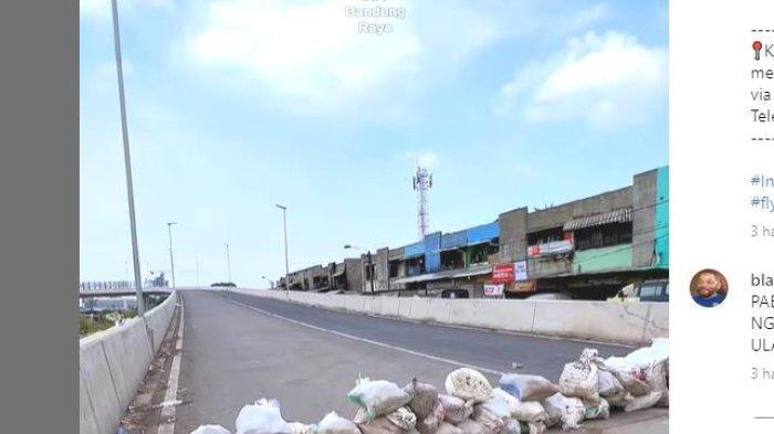 berita viral warga blokir jalan fly over ciroyom bandung provinsi jawa barat pakai batu ini alasan
