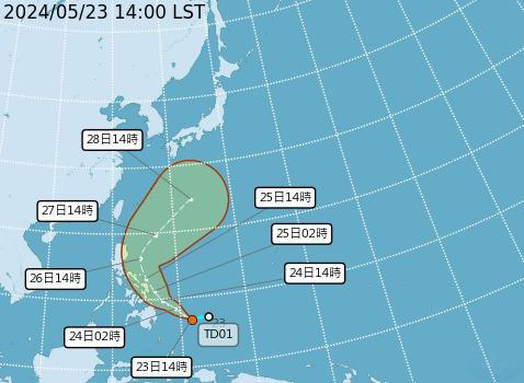 颱風「艾維尼」明日生成機率高。（圖／中央氣象署）