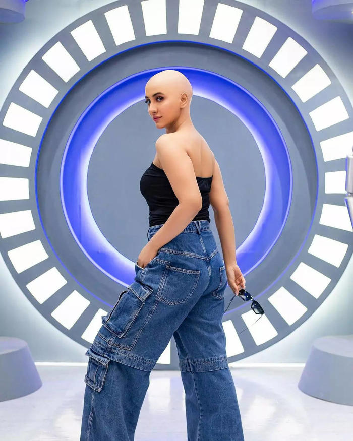 rukmini stuns fans with bold bald look for her upcoming sci-fi comedy