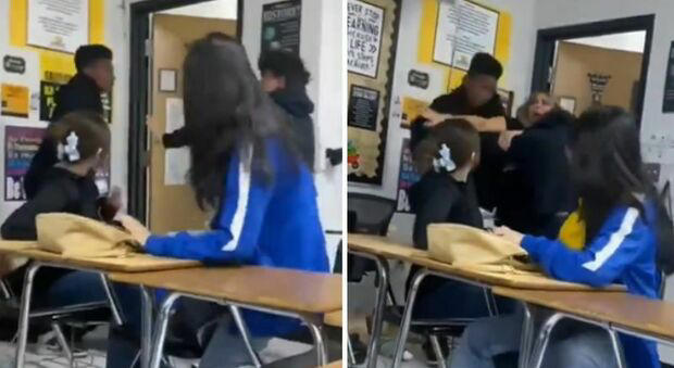 rissa tra studenti di scuola media, la prof cerca di dividerli: buttata a terra con un pugno in faccia mentre i compagni riprendono la scena