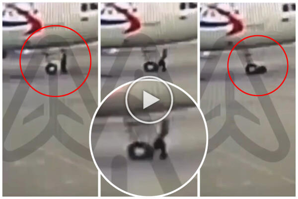 77-tonnen-flugzeug schneidet techniker auf landebahn das bein ab: schockierendes video