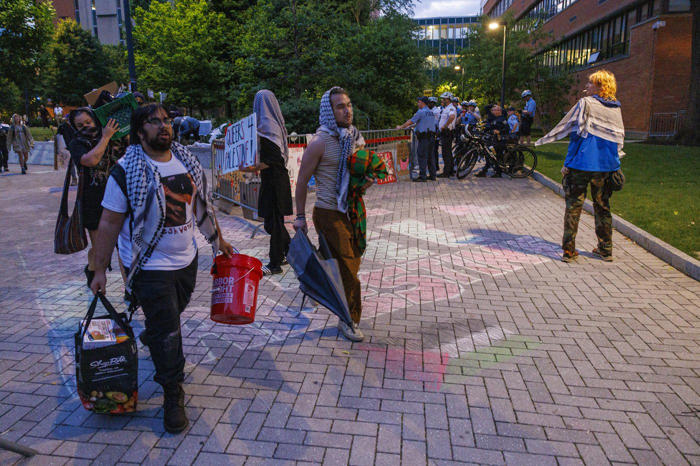 pro-palestinian protesters leave after drexel university decides to have police clear encampment