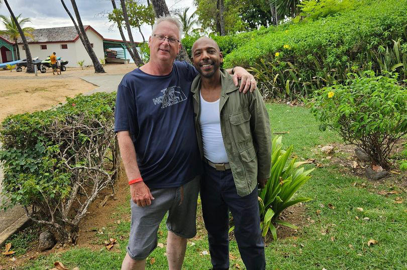 death in paradise's new detective don gilet seen for the first time as he's mobbed by fans filming in guadeloupe