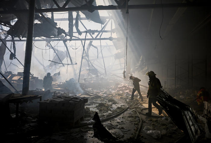 at least seven killed in russian strike on kharkiv as zelensky pleads for more weapons