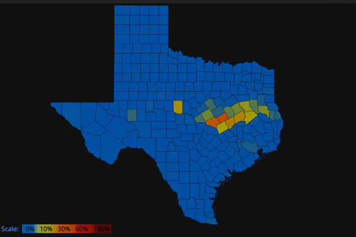 texas power outage map shows thousands impacted