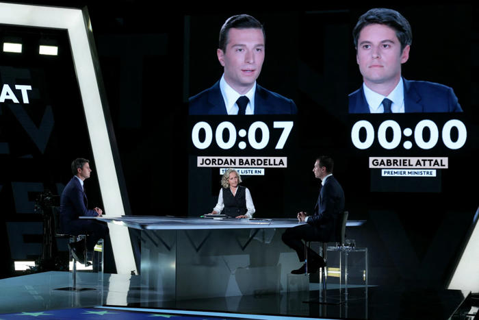 elections européennes: un débat sans concession entre jordan bardella et gabriel attal
