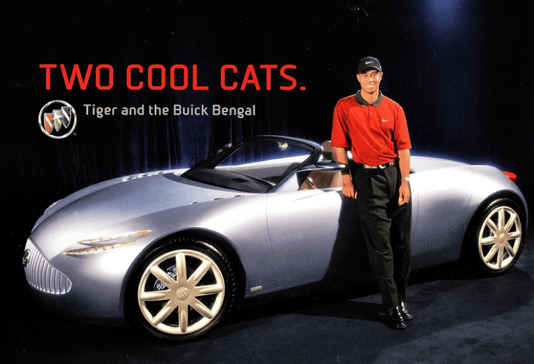 Tiger Woods with the Buick Bengal.