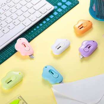 Set of cloud knives in various pastel colors