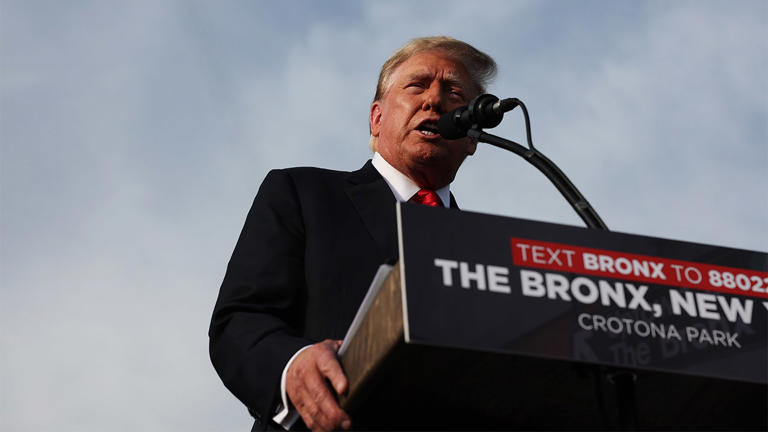 Former President Donald Trump holds a rally in the historical Democratic district of the South Bronx on May 23, 2024, in New York City. Getty Images