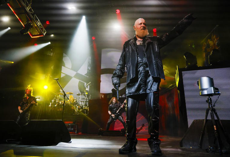 Rock and Roll Hall of Famers Judas Priest and Swedish band Sabaton got grinding on the heavy metal rock at Empower Federal Credit Union Amphitheater at Lakeview Tuesday, May 22, 2024. N. Scott Trimble | strimble@syracuse.com