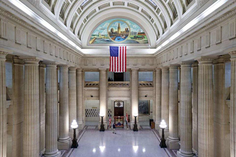 Cleveland City Hall. Interior of grand hall. January 23, 2023.