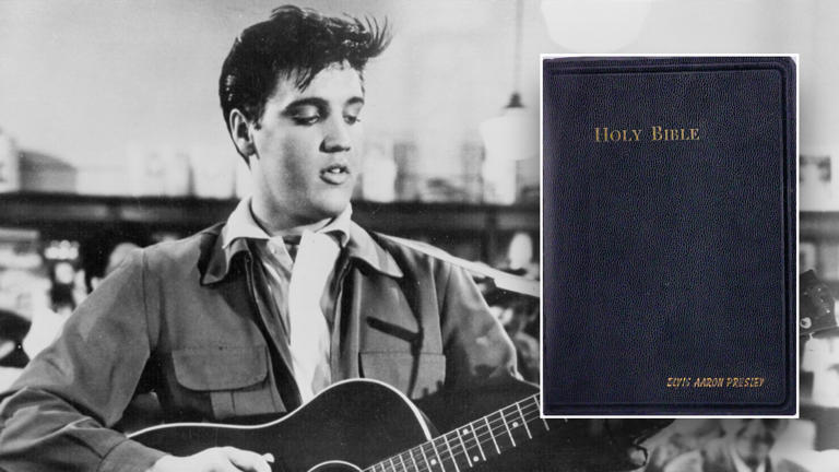 Elvis Presley's personal bible is up for auction. Fox News