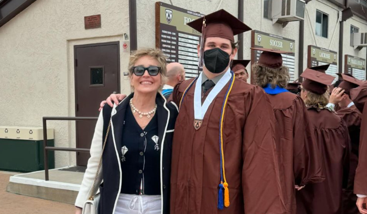 Sharon Stone Beams With Pride As She Poses With Her Son Laird On His ...