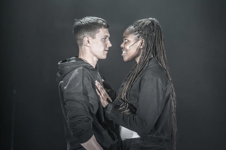 Tom Holland and Francesca Amewudah-Rivers as Romeo and Juliet (Photo: Marc Brenner)