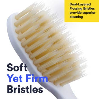 close up of the flossing bristles on the brush
