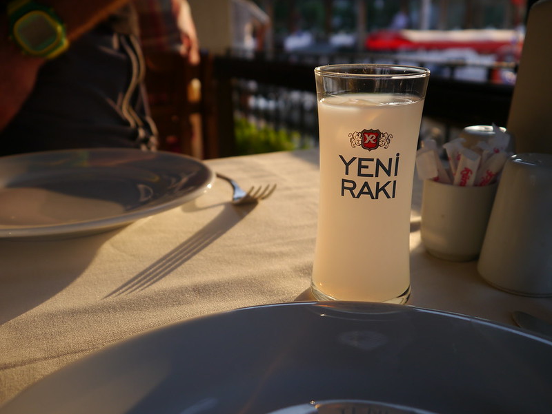 <p>Raki, sometimes called ‘lion’s milk’, is a potent Turkish spirit made from twice-distilled grapes and aniseed. Raki is a cultural symbol in Turkey, often served with seafood or meze.</p>