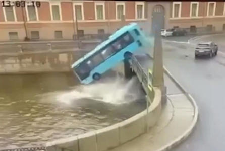 Bus Drives Off Bridge Into River in Terrifying Russian Video<br><br>