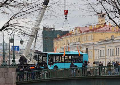 Seven killed as bus falls into river in Russia