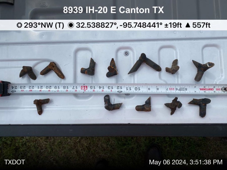 Rebar caltrops found on I-20 in East Texas again