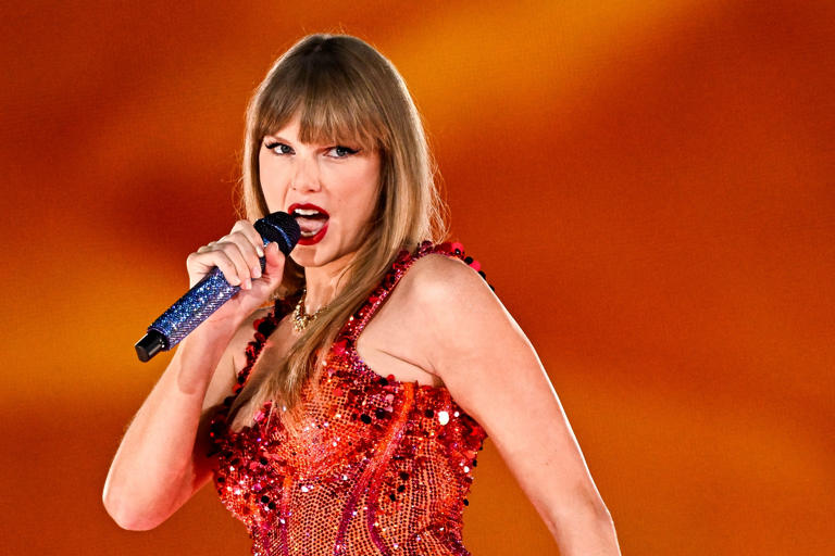 May 9, 2024: Taylor Swift performs on stage at the Paris La Defense Arena as part of her The Eras Tour, in Nanterre, north-western France, on May 9, 2024.