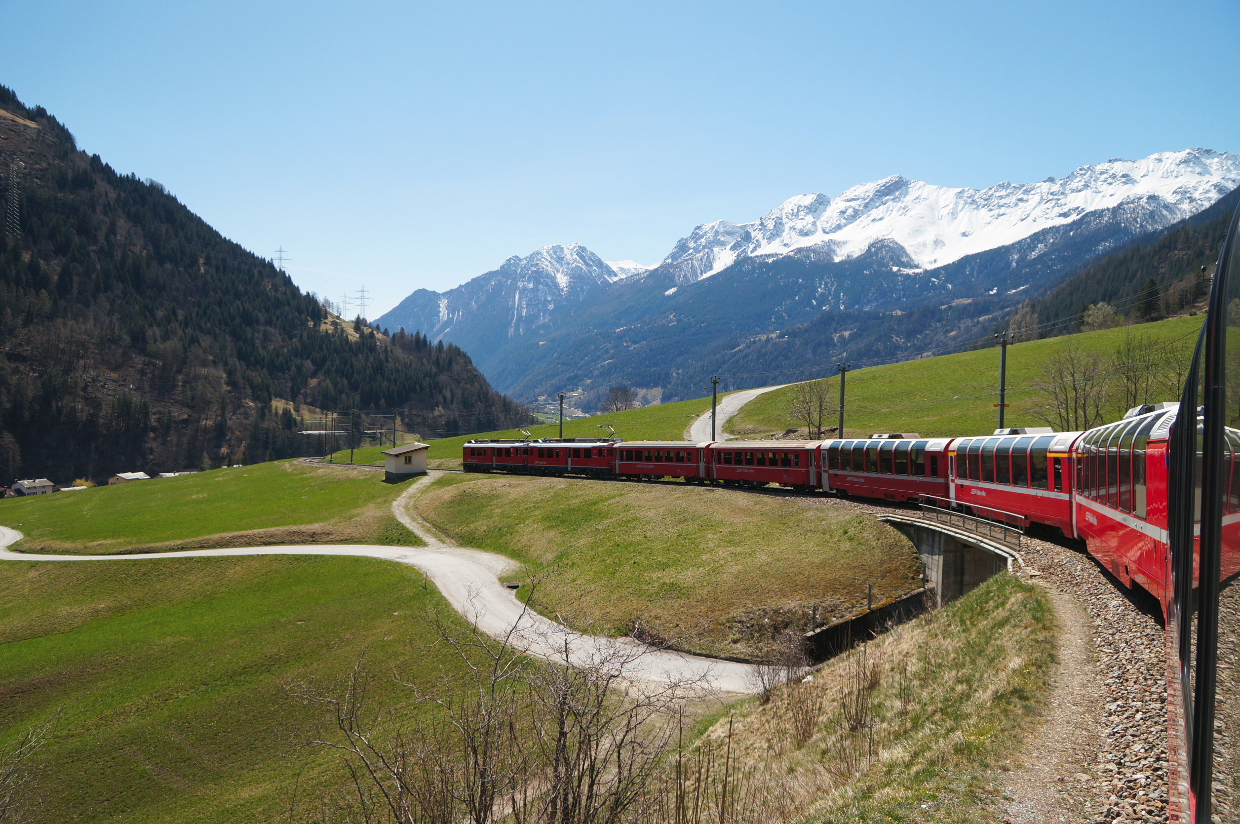 <p>Crossing the Alps from Switzerland to Italy, the Bernina Express is a feast for the eyes. Perhaps it’s one of the reasons <a href="https://www.businessinsider.com/why-traveling-by-train-is-the-best-mode-of-transportation-2023-9">people still opt to travel by train</a>. This train journey boasts stunning mountain vistas, glaciers, and picturesque villages. Pass over the iconic Landwasser Viaduct, a marvel of engineering that blends seamlessly with the natural landscape. Whether you opt for panoramic coaches or open-air carriages, the Bernina Express guarantees a front-row seat to nature’s most spectacular show. The Bernina Express also crosses the Bernina Pass, the highest railway crossing in the Alps, offering unparalleled views.</p>