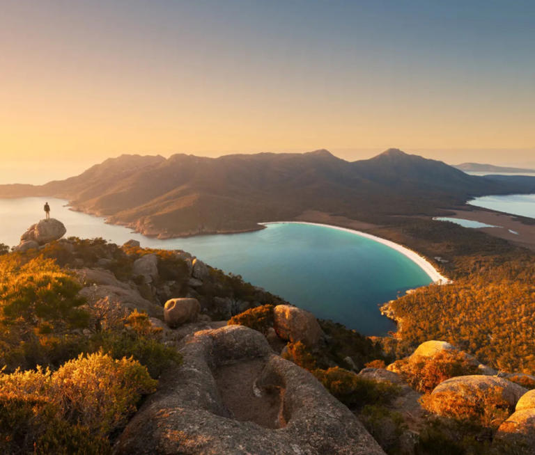 Freycinet National Park's Wineglass Bay. Tasmania is home to 19 national parks and one of the world's largest UNESCO World Heritage Areas. Matthew Donovan