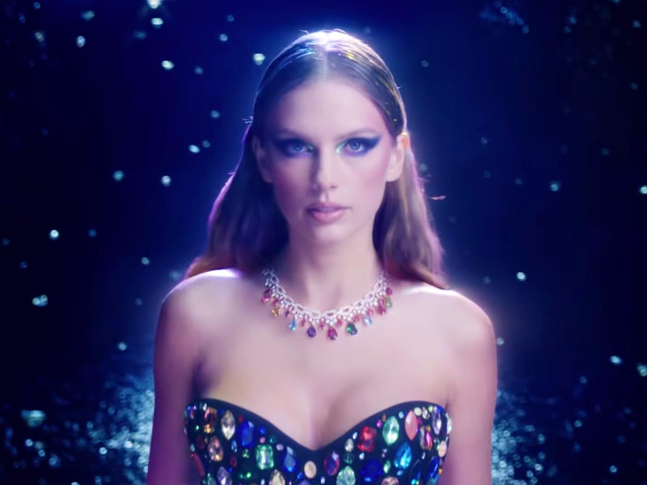 <p>The <a href="https://www.businessinsider.com/taylor-swift-bejeweled-music-video-easter-eggs-2022-10">music video for "Bejeweled"</a> includes a variety of celebrity cameos, including Laura Dern, the Haim sisters, and Dita Von Teese.</p>