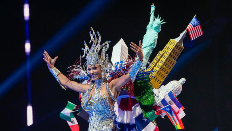 Miss USA Noelia Voigt competes in the national costume competition at the Miss Universe Beauty Pageant in San Salvador, Thursday, Nov. 16, 2023. The reigning winners of Miss USA, Noelia Voigt, and Miss Teen USA, UmaSofia Srivastava, handed back their crowns within days of each other this week in a shock to the Miss Universe Organization, which runs both.