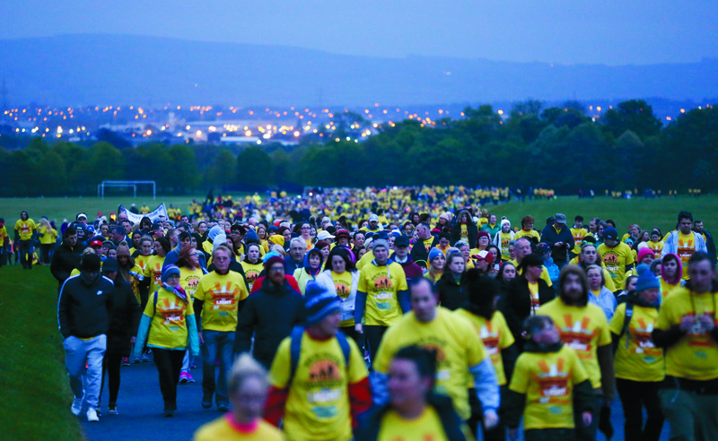 thousands of people to take part in darkness into light events this morning